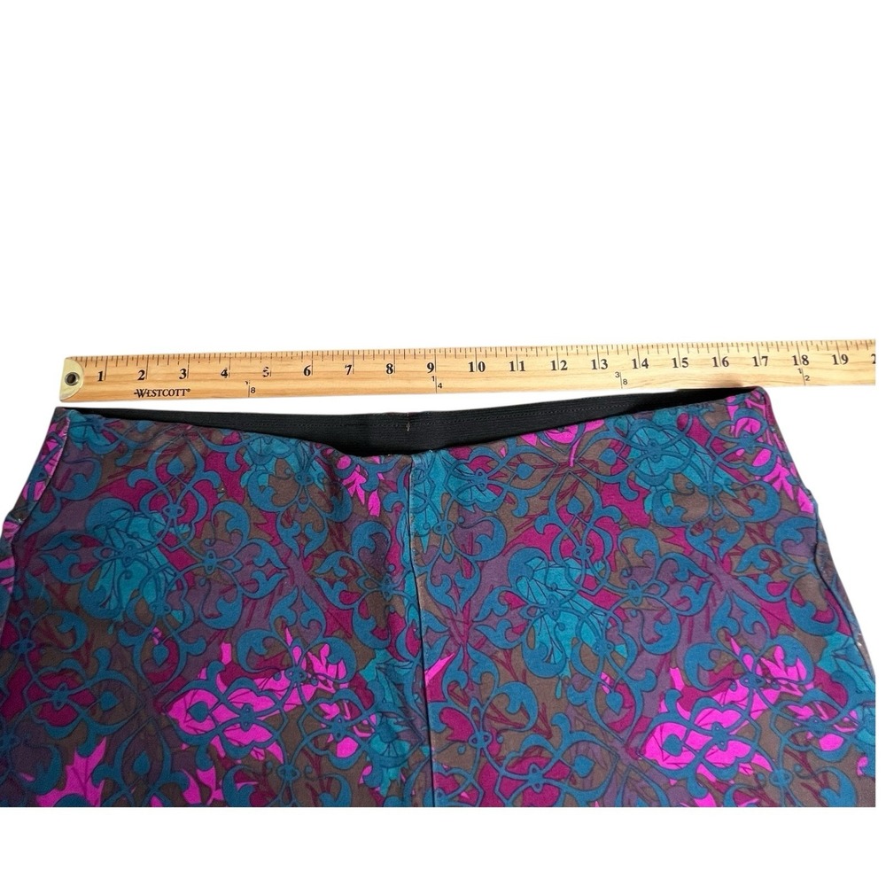 Soft Surroundings Womens Large Multicolor Floral Pull On Straight Leg Ponte Pant - Picture 6 of 9